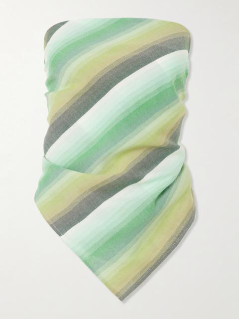 MARRAKSHI LIFE Triangle Strapless Striped Cotton-blend Top