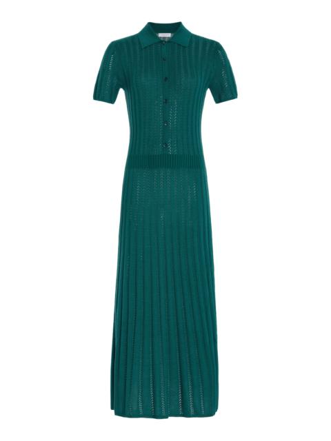 GABRIELA HEARST Elvis Cashmere-Silk Midi Shirt Dress green