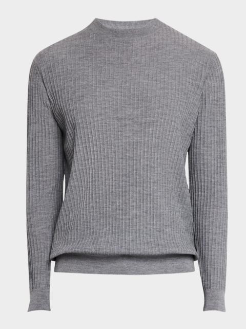 Men's Vertical Stripe Knit Crewneck Sweater