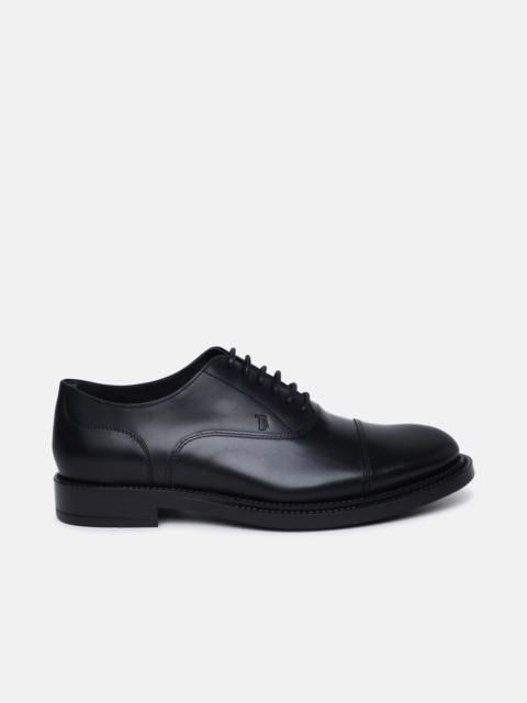 BLACK SMOOTH LEATHER LACE-UP SHOES