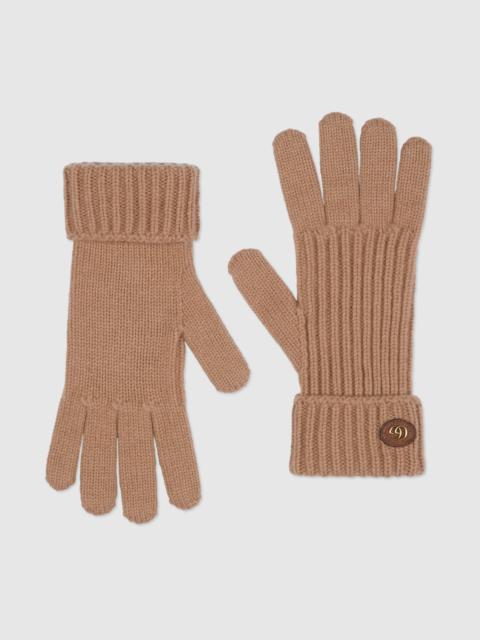 GUCCI Wool cashmere gloves with Double G
