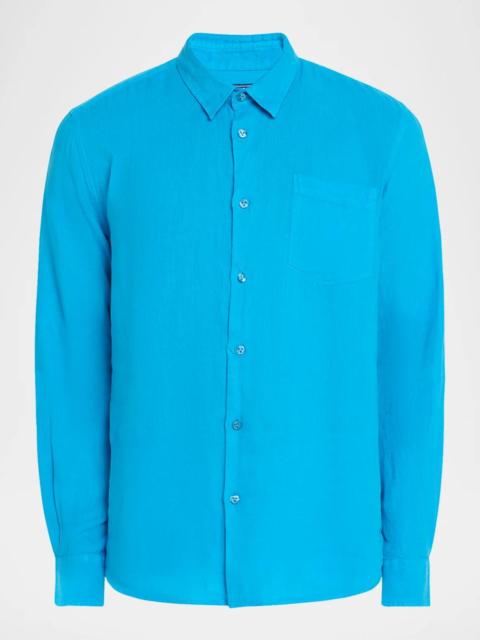 Vilebrequin Men's Caroubis Solid Linen Sport Shirt