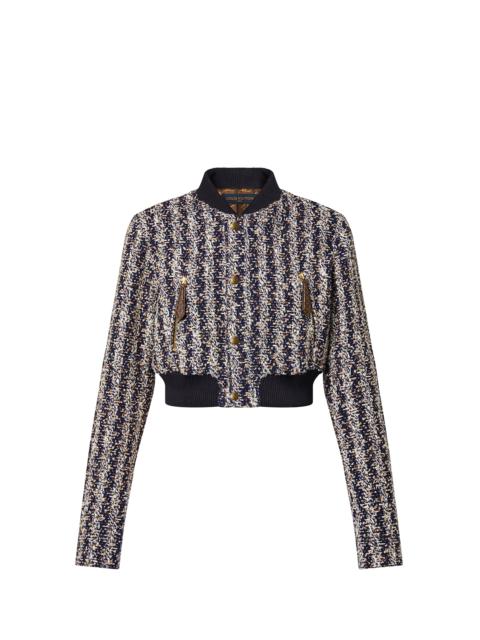 Louis Vuitton Lurex Tweed Cropped Bomber Jacket
