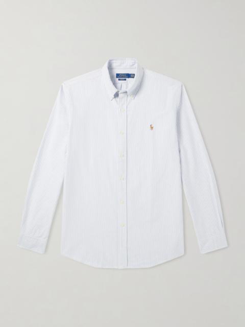 Polo Ralph Lauren Button-Down Collar Logo-Embroidered Striped Cotton Oxford Shirt