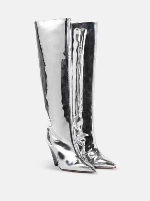 Lakita mirrored knee-high boots