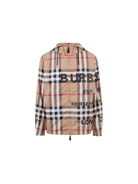Burberry Burberry Tartan Motif Nylon Jacket Beige