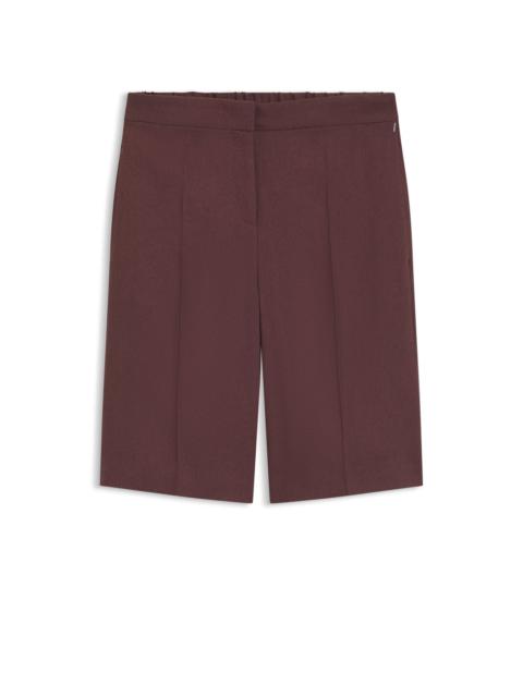 BOSS RELAXED-FIT SHORTS IN A LINEN BLEND