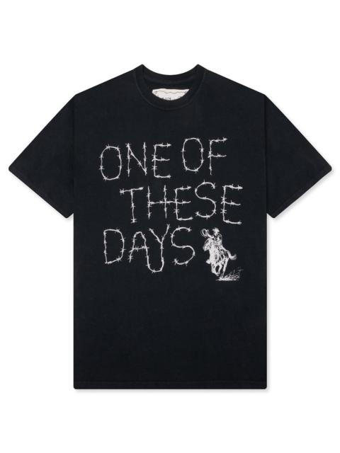 One Of These Days BARBED T-SHIRT - HARD WASHED BLACK