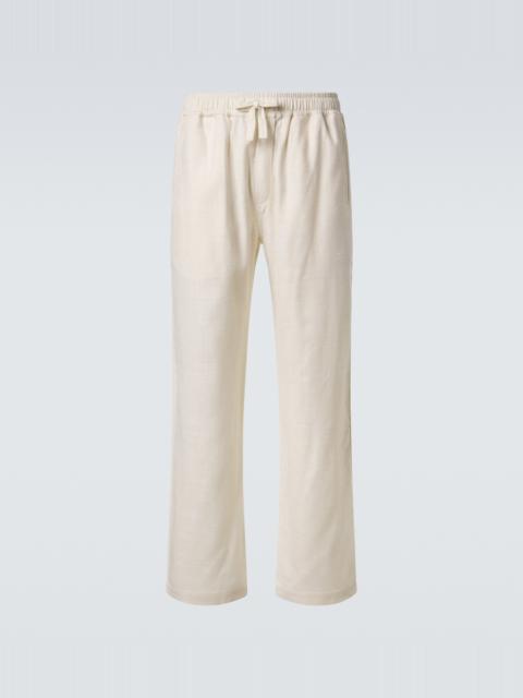 SAMAN AMEL Silk straight pants