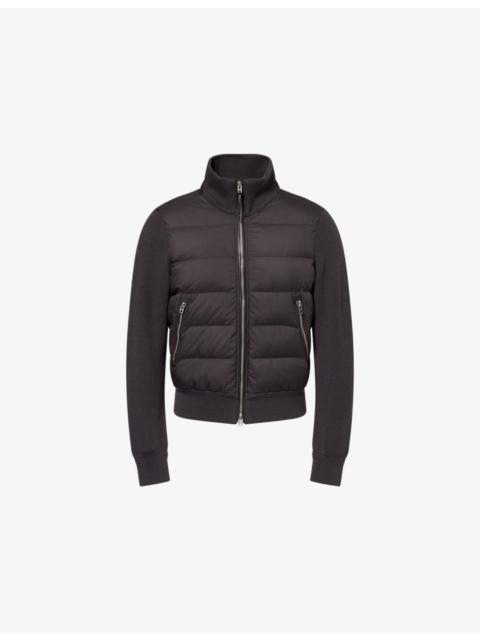 TOM FORD Nylon-Front Merino-Knit Jacket