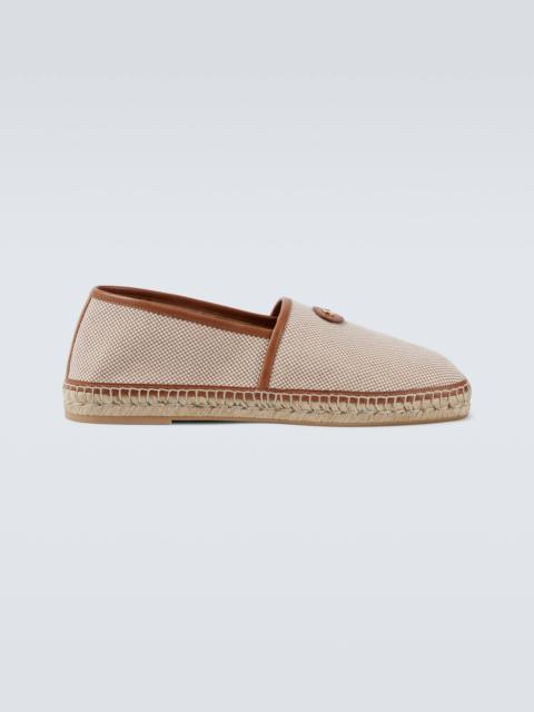 Valentino VLogo leather-trimmed canvas espadrilles