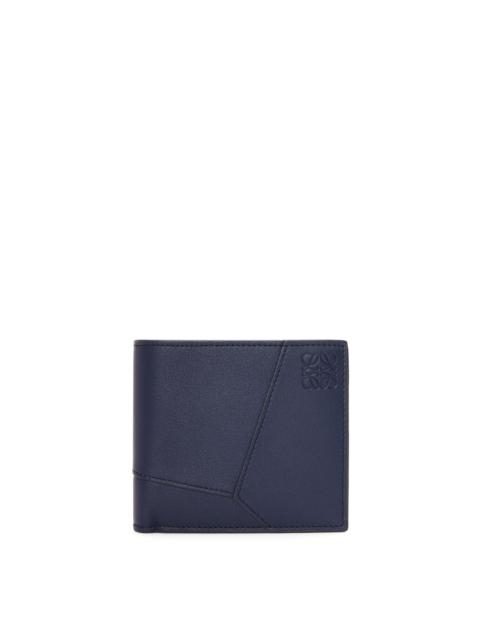 Puzzle bifold coin wallet in classic calfskin