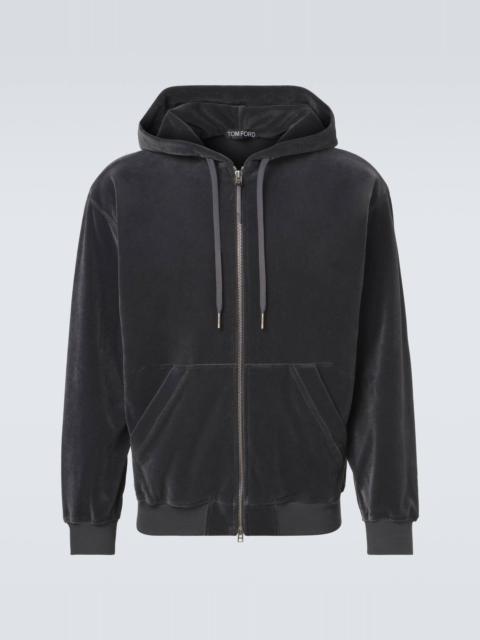 TOM FORD Velvet zip-up hoodie