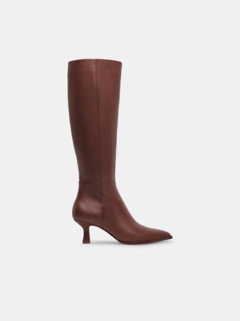 dolce vita AUGGIE WIDE CALF BOOTS CHOCOLATE LEATHER