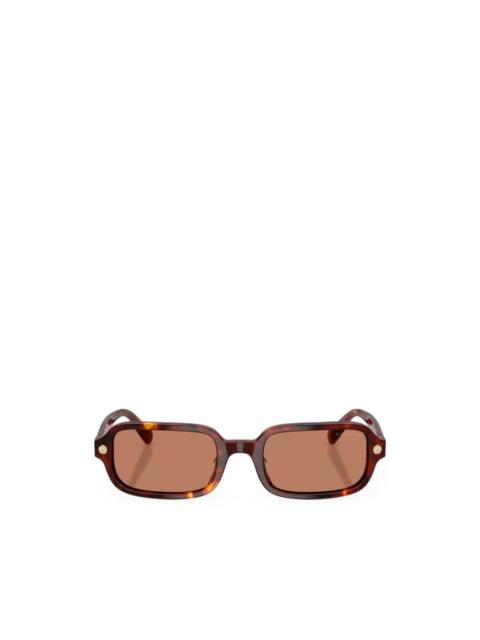 COACH CFU11 tortoiseshell-effect rectangle-frame sunglasses