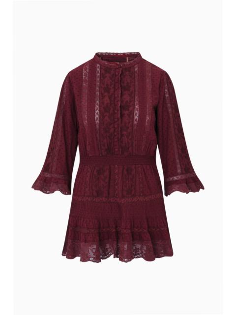LoveShackFancy Vesna Cotton Swiss Dot Mini Dress