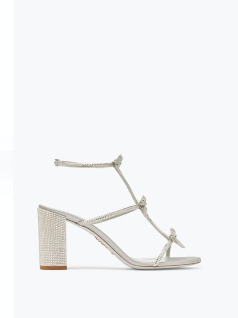 RENE CAOVILLA Caterina Silver Sandal With Crystals 80