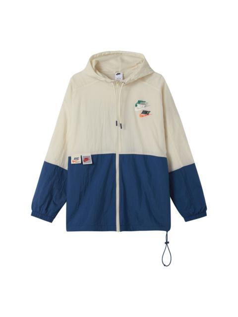 Nike Men's Nike Sportswear Lightweight Back Printing Breathable Athleisure Casual Sports Woven Jacket Aut