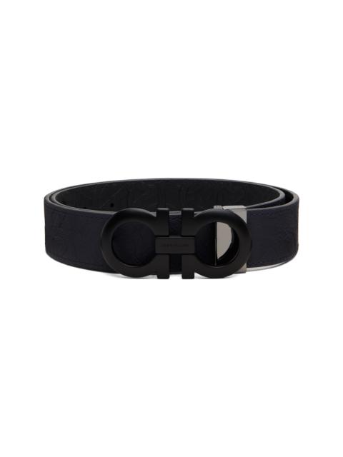 Navy Adjustable Gancini Reversible Belt