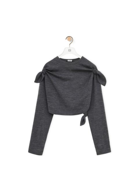 Knot cropped top in wool and cashmere