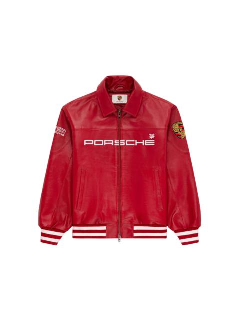 AIMÉ LEON DORE Aime Leon Dore x Porsche 993 Turbo Leather Club Jacket Tango Red