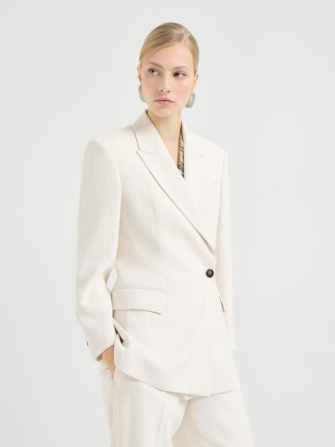 Comfort viscose couture twill blazer with monili