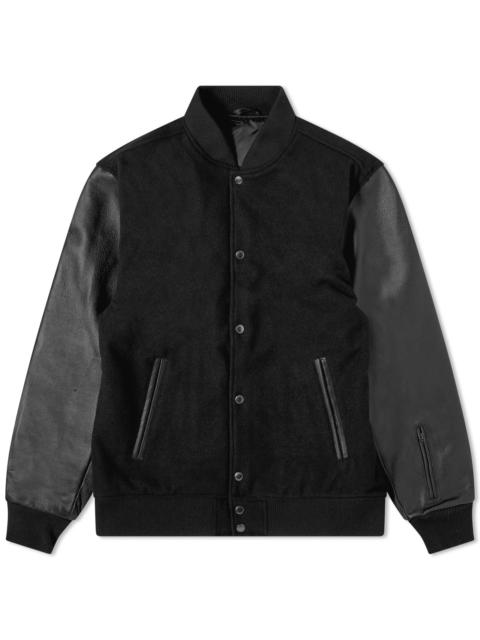 SOPHNET. Leather Sleeve Varsity Jacket