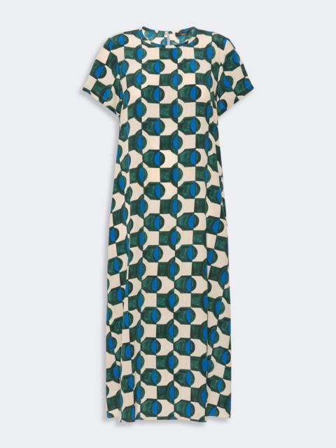 WEEKEND Max Mara VINCI Printed silk T-shirt dress - DARK GREEN