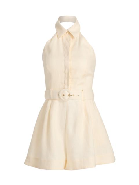 Zimmermann Women's Awaken Halterneck Linen Romper - Cream