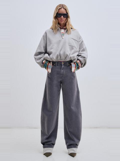 DARKPARK Alva Cotton Cropped Sweatshirt grey