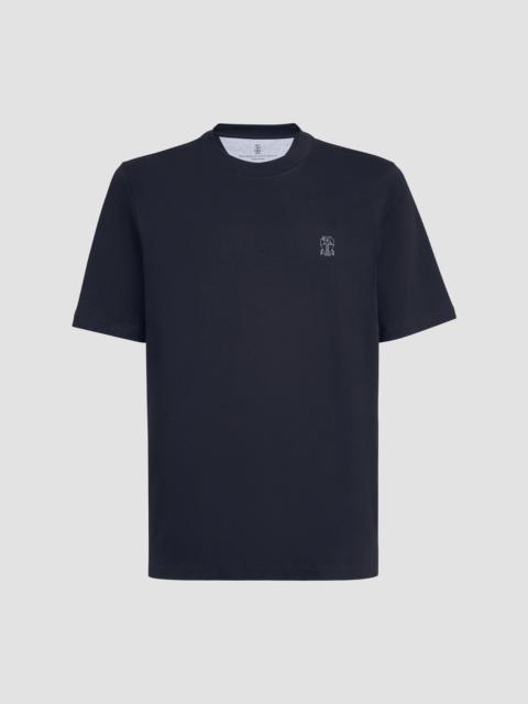Brunello Cucinelli Men's Cotton Jersey Crew-Neck T-Shirt - Navy Blue