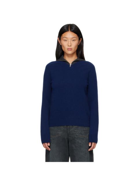MM6 Maison Margiela Navy & Gray Layered Neckline Pullover Sweater