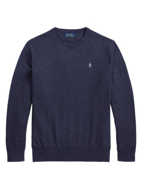 Polo Ralph Lauren Men's Embroidered Logo Cotton Crewneck Sweater - Rustic Navy Heather
