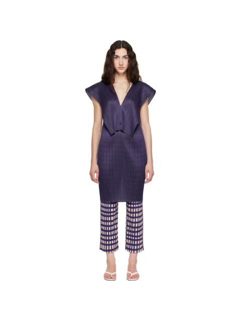 Pleats Please Issey Miyake Navy Lucid Pleats Top