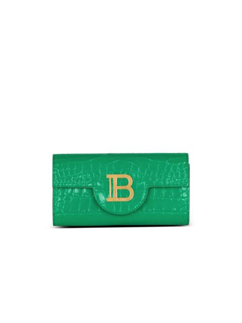 Balmain B-Buzz wallet in crocodile-print leather