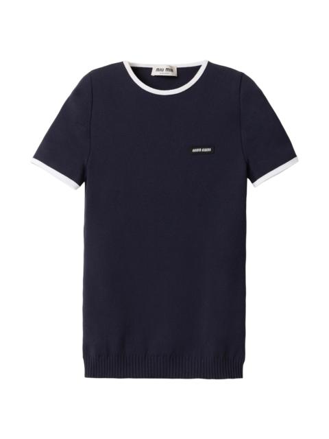 Miu Miu Women's Technical Yarn Crew-Neck Sweater - Blue