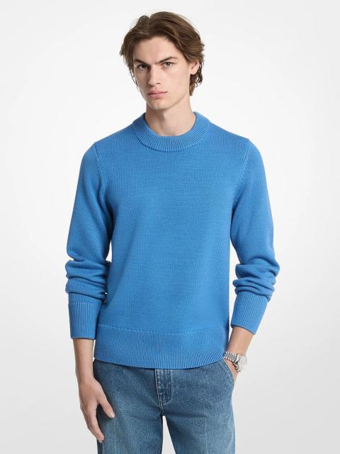 MICHAEL KORS Ribbed Wool Crewneck Sweater