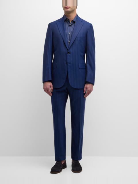 Brioni Men's Tonal Pinstripe Wool Suit