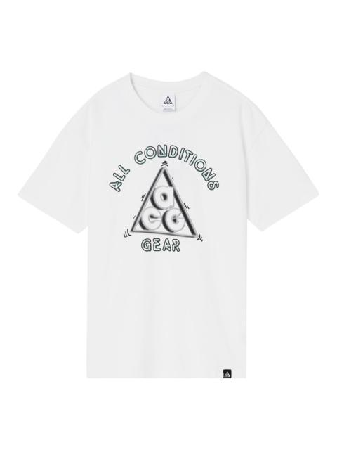 Nike Nike ACG Outdoor Sports Alphabet Printing Short Sleeve White DD8811-121