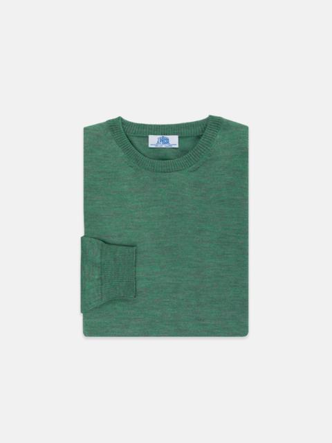 J. PRESS GREEN ALPACA/SILK CREWNECK SWEATER - CLASSIC FIT