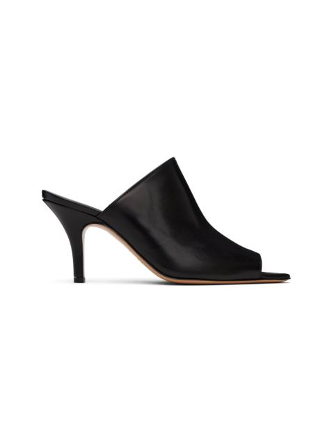 MM6 Maison Margiela Black Oil Sandal Mules