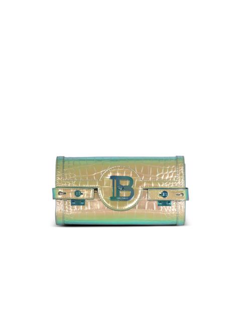 Balmain B-Buzz 23 clutch bag in crocodile-embossed leather