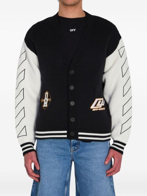 Off-White ribbed embroidery varsity cardigan