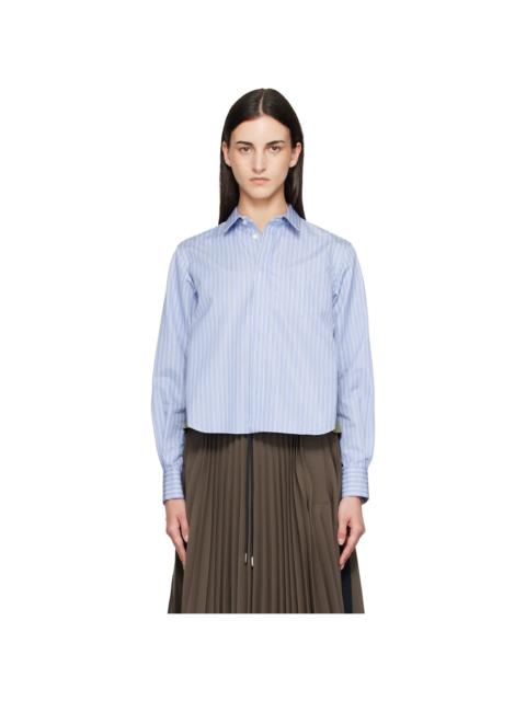 sacai Blue & Khaki Cotton Poplin x Nylon Twill Shirt