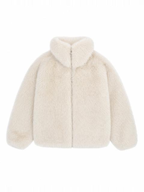 The Kooples ECRU FAUX FUR COAT WITH A HIGH COLLAR
