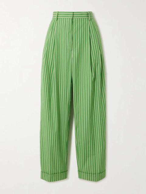 Dries Van Noten Pinstriped cotton-twill straight-leg pants