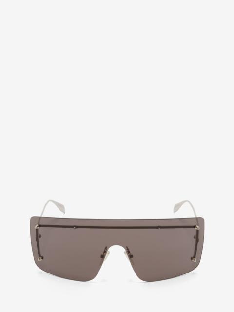 Alexander McQueen Spike Studs Mask Sunglasses in Smoke/silver