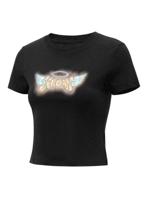 Jordan (WMNS) Air Jordan Letter Print Short Sleeve T-Shirt Asia Sizing 'Black' IM7149-010