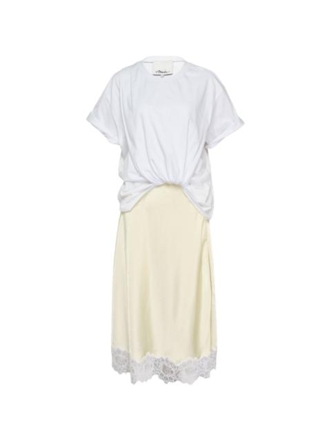 3.1 Phillip Lim lace-trim twisted-front midi dress