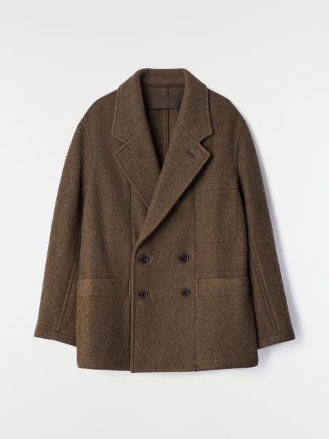 Lemaire SHORT DOUBLE-BREASTED COAT IN FELTED WOOL ALPACA